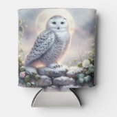 Snowy Owl in Moonlit Winter Garden Blikjeskoeler (Voorkant)