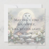 Snowy Owl in Moonlit Winter Garden Kaart (Achterkant)