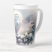 Snowy Owl in Moonlit Winter Garden Latte Mok (Rechterhoek)