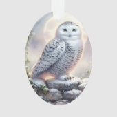 Snowy Owl in Moonlit Winter Garden Ornament (voorkant)