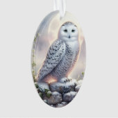 Snowy Owl in Moonlit Winter Garden Ornament (voorkant)