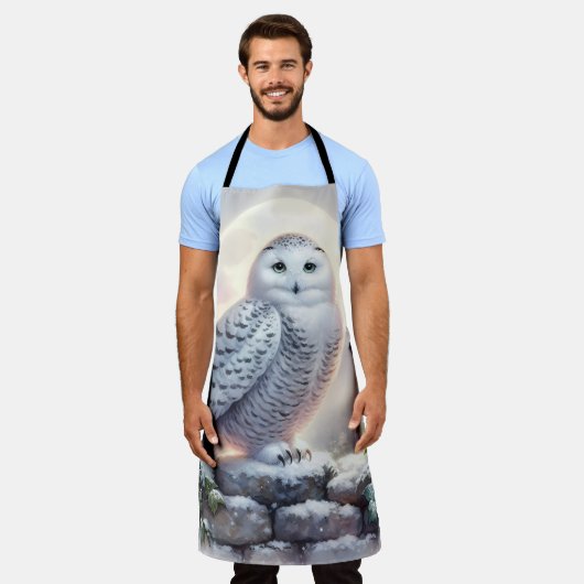 Snowy Owl in Moonlit Winter Garden Schort (Gedragen)