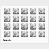 Snowy Owl in Moonlit Winter Garden Vierkante Sticker (Vel)