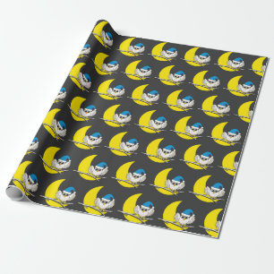 Snowy Owl in New Moon Winter Night Cadeaupapier