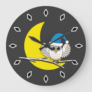 Snowy Owl in New Moon Winter Night Grote Klok