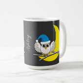 Snowy Owl in New Moon Winter Night | Naam toevoege Koffiemok (Voorkant rechts)