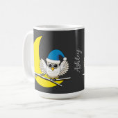 Snowy Owl in New Moon Winter Night | Naam toevoege Koffiemok (Voorkant links)