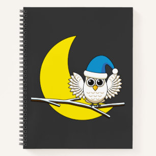 Snowy Owl in New Moon Winter Night Notitieboek