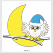 Snowy Owl in New Moon Winter Night Sticker (Vel)