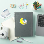 Snowy Owl in New Moon Winter Night Sticker (iPad Cover)