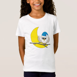 Snowy Owl in New Moon Winter Night T-shirt