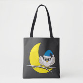 Snowy Owl in New Moon Winter Night Tote Bag (Voorkant)