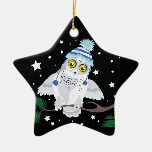 Snowy Owl in Pet "Hoot!"~ ornament (Voorkant)