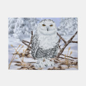 Snowy Owl in sneeuw Deurmat (Voorkant)