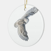 Snowy Owl in vlucht Keramisch Ornament (Links)