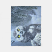 Snowy Owl in Winter Fleece Deken (Voorkant)