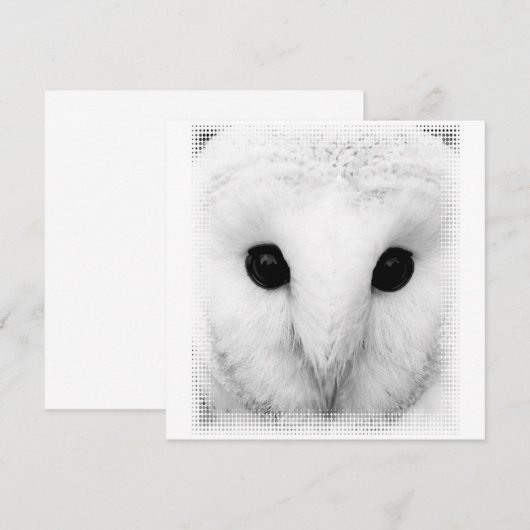 Snowy Owl Invitation Kaart (Voorkant / Achterkant)