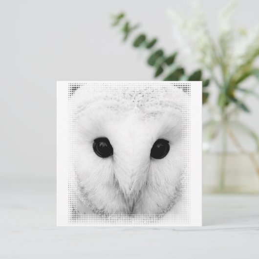 Snowy Owl Invitation Kaart (Staand voorkant)