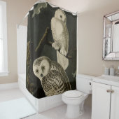 Snowy Owl, John James Audubon's Birds of America Douchegordijn (In situ)