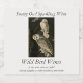 Snowy Owl, John James Audubon's Birds of America Sparkling Wijnetiket (Enkel label)