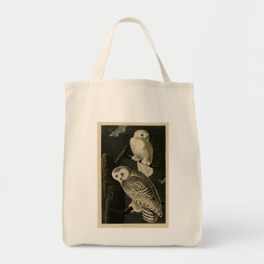 Snowy Owl, John James Audubon's Birds of America Tote Bag (Voorkant)
