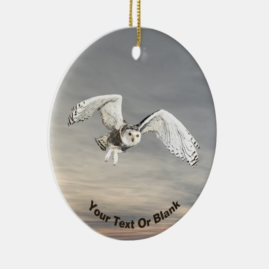 Snowy Owl Keramisch Ornament (Rechts)