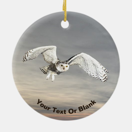Snowy Owl Keramisch Ornament (Achterkant)