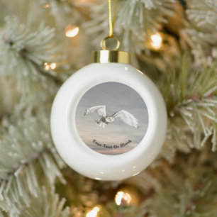 Snowy Owl Keramische Bal Ornament