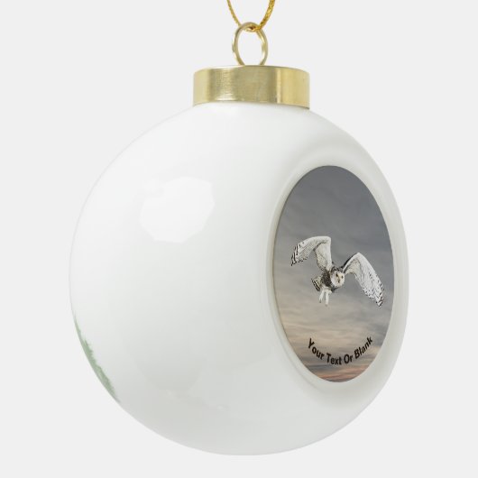 Snowy Owl Keramische Bal Ornament (Links)