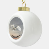 Snowy Owl Keramische Bal Ornament (Rechts)