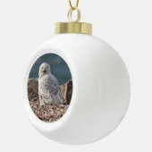 Snowy Owl   Keramische Bal Ornament (Rechts)