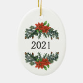 Snowy Owl keramische kerstversiering Keramisch Ornament (Achterkant)