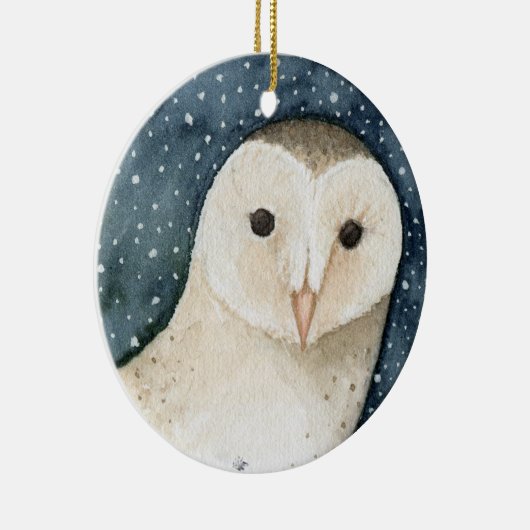 Snowy Owl kerstversiering Keramisch Ornament (Rechts)