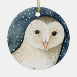 Snowy Owl kerstversiering Keramisch Ornament