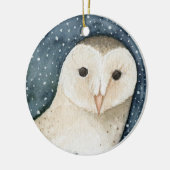 Snowy Owl kerstversiering Keramisch Ornament (Links)