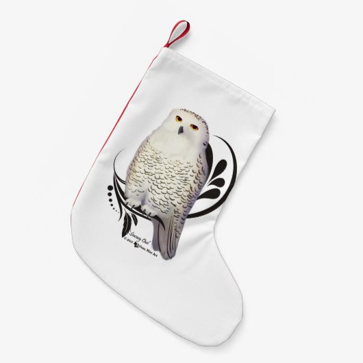 Snowy Owl Kleine Kerstsok (Voorkant (Hangend))