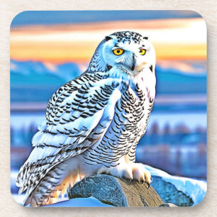Snowy Owl Majesty Design Bier Onderzetter