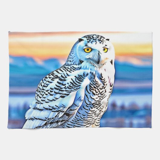 Snowy Owl Majesty Design Theedoek (Horizontaal)