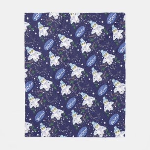 Snowy Owl met Pet Happy Hoots Pattern Kerstmis Fleece Deken