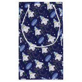 Snowy Owl met Pet Happy Hoots Pattern Kerstmis Klein Cadeauzakje (Achterkant)