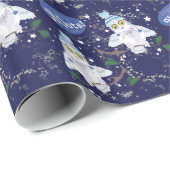 Snowy Owl met Pet kerstpapier Cadeaupapier (Rol Hoek)
