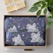 Snowy Owl met Pet kerstpapier Tissuepapier (Geschenk)