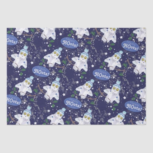 Snowy Owl met Pet kerstpapier Tissuepapier (Voorkant)