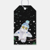 Snowy Owl met Winter Pet Cadeaulabel (Voorkant)