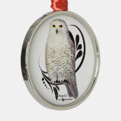 Snowy Owl Metalen Ornament (Rechts)