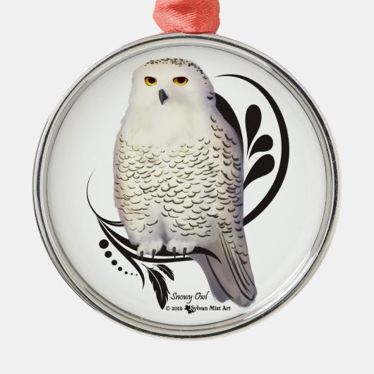 Snowy Owl Metalen Ornament (Voorkant)