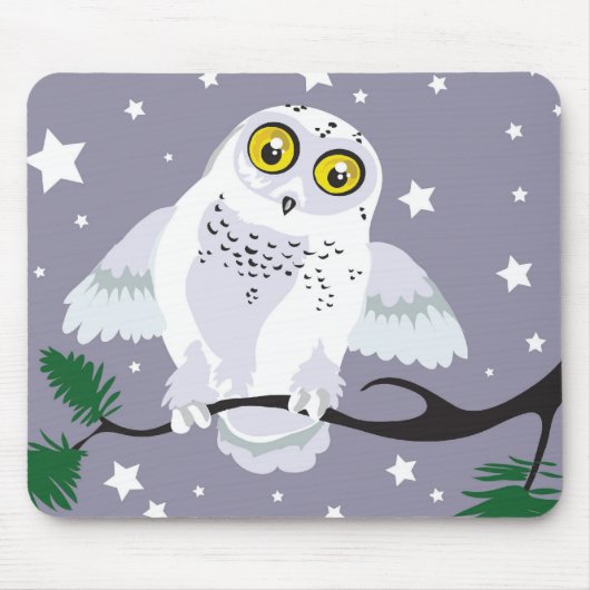 Snowy Owl Mousepad Muismat (Voorkant)