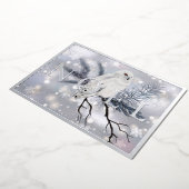 Snowy owl NOEL aangepast kerstfeest Folie Feestdagenkaart (Gedraaid)