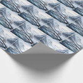 Snowy Owl On a Winter Tree Branch Cadeaupapier (Hoek)