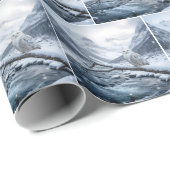 Snowy Owl On a Winter Tree Branch Cadeaupapier (Rol Hoek)